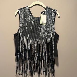 Black Sequined Top